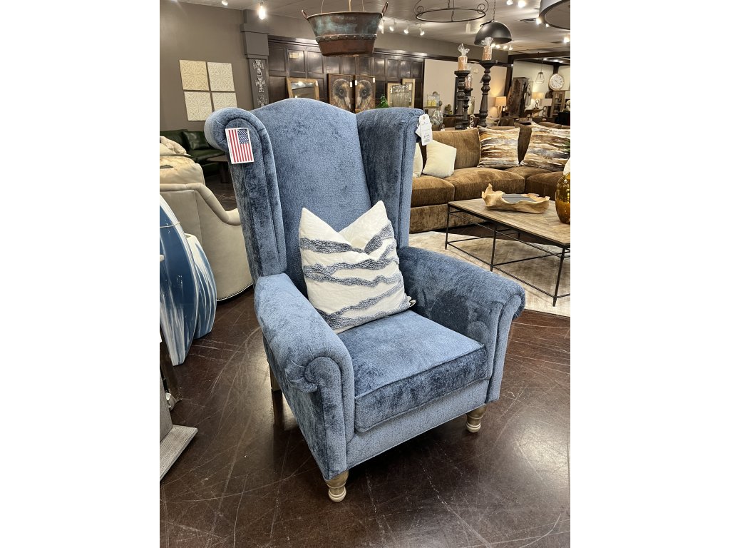 Large Wing Chair Blue