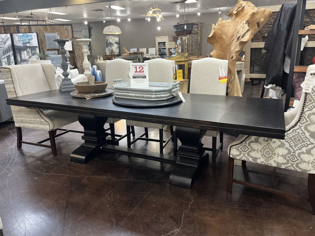 Extension Dining Table w/Trestle Base