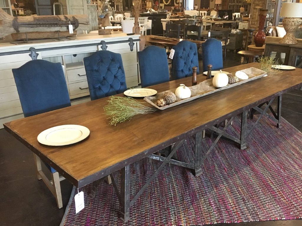 Distressed Oak Dining Table & Chairs
