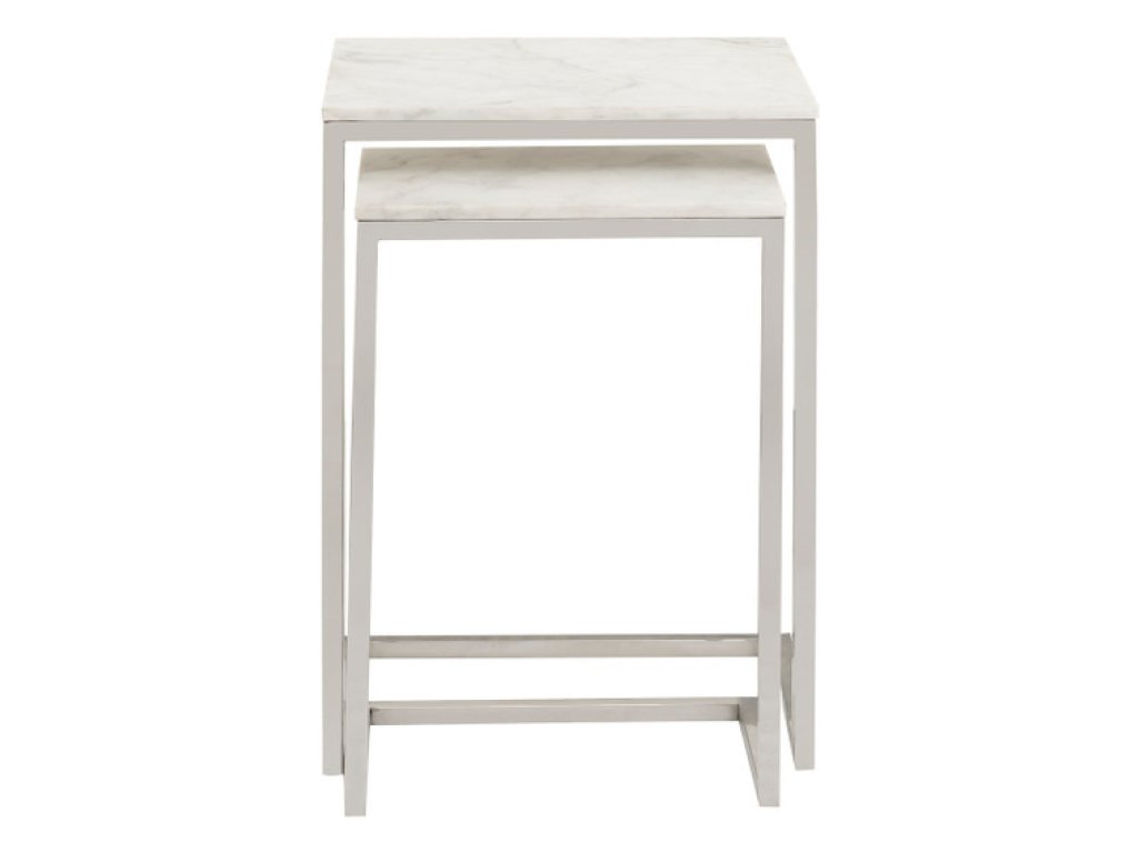 WHITE AFFILIATE ACCENT TABLE SET OF 2