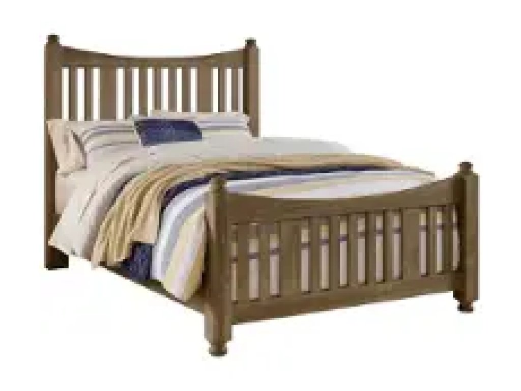 Weathered Gray Queen Slat Poster Bed