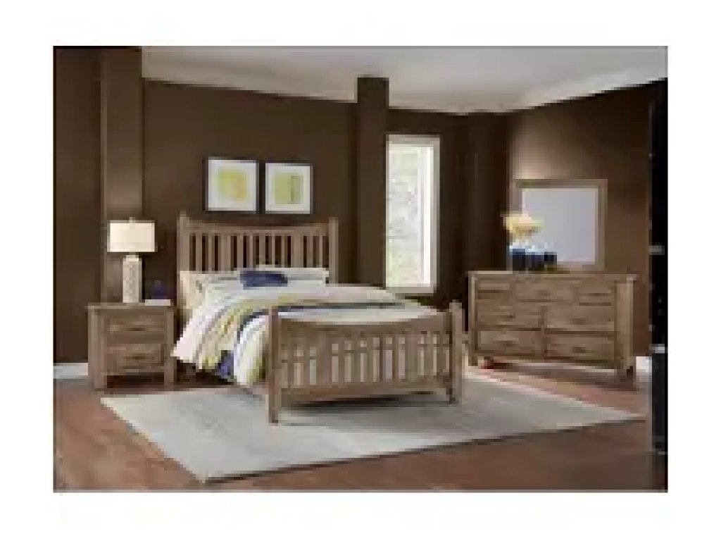 Weathered Gray Queen Slat Poster Bed - Alternative View
