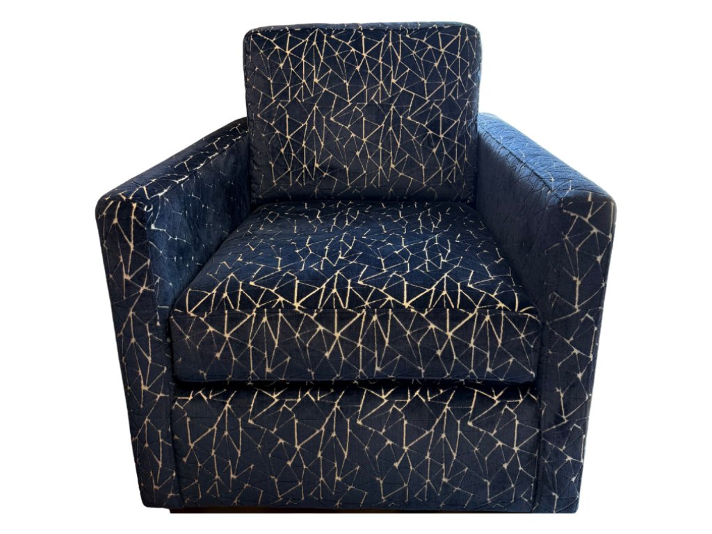 Myles Leather Thin Track Arm Swivel Chair - Alternative View