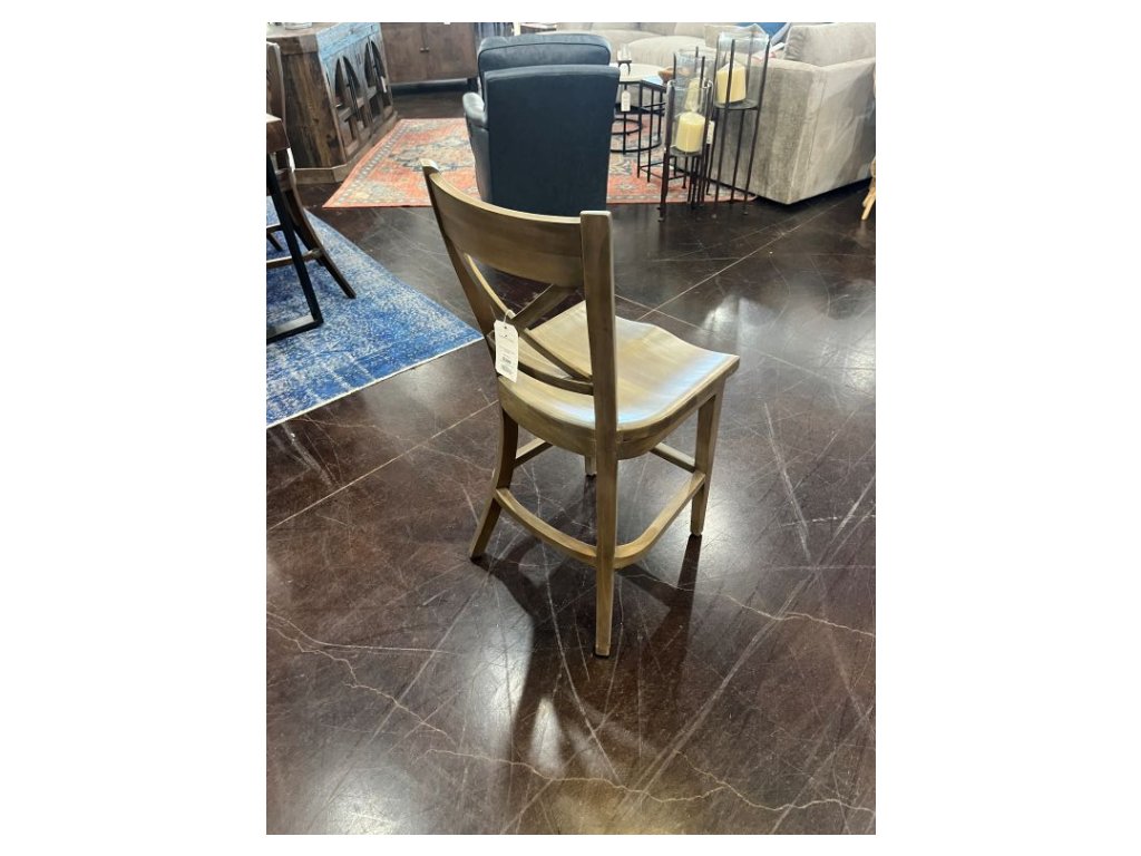 "X" Back Mahogany Counter Stool STW