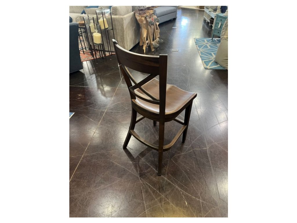 "X" Back Mahogany Counter Stool WLT