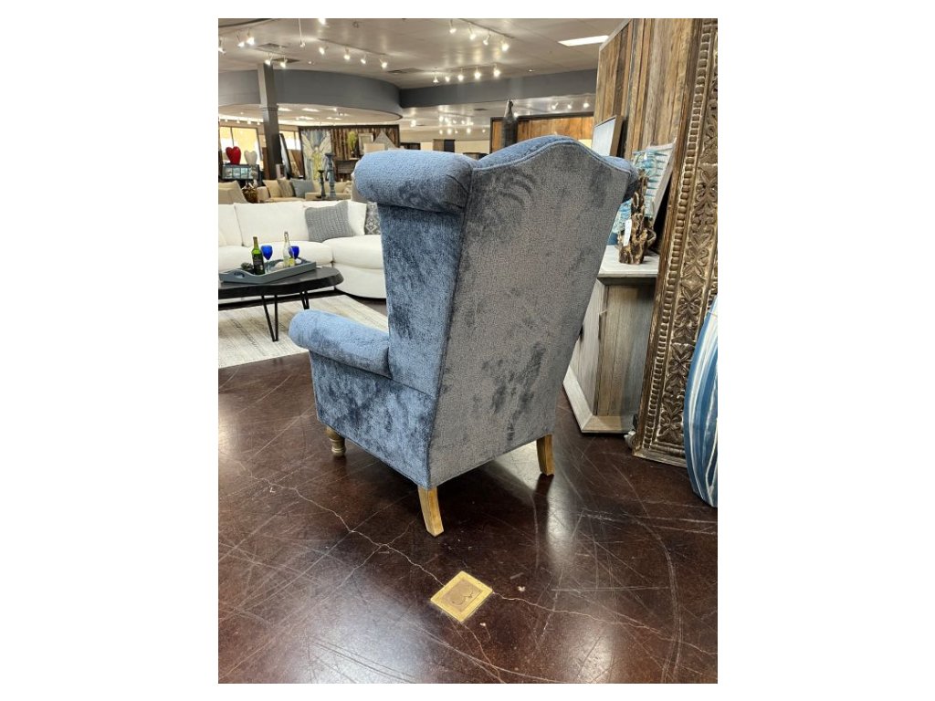 Large Wing Chair Blue - Alternative View