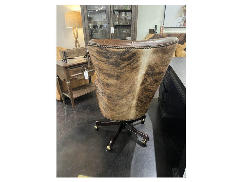 Tufted Leather Office Chair w/ Nailheads