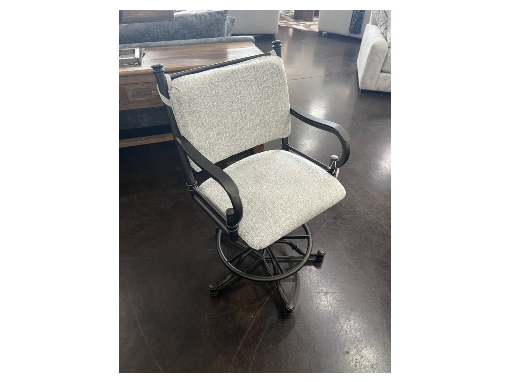 Fabric and Metal Counter Stool