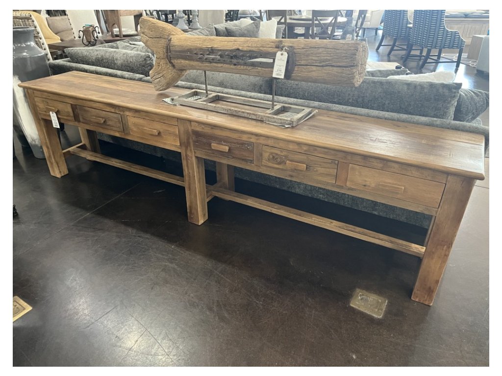 6 Drawer Solid Wood Console
