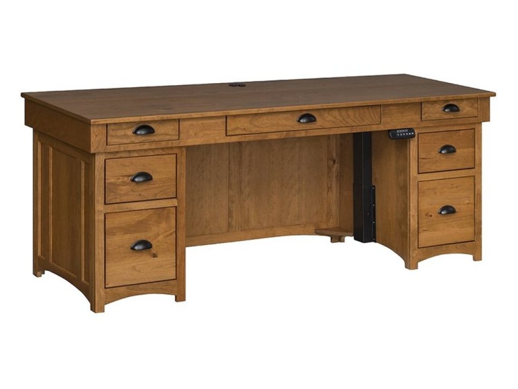 Country Value Woodworks Executive Lift Desk Executive Desk, alternate view 4