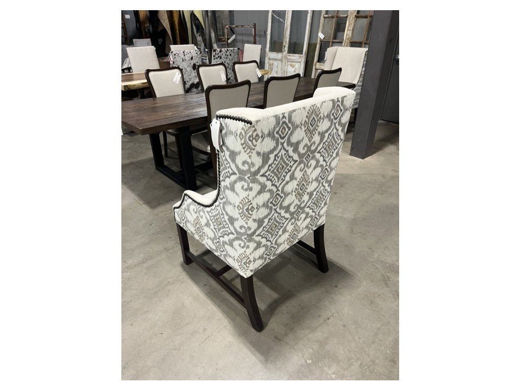 Simon Wine Chair Linosa Linen/Kantha Granite