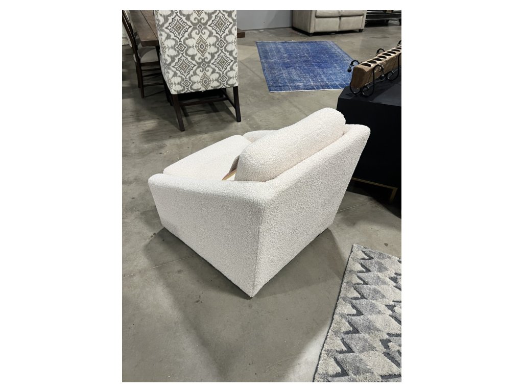 White Fabric Swivel Chair