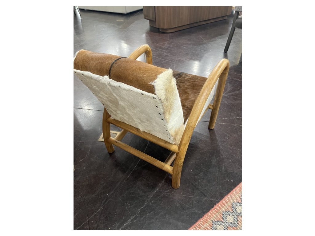 Rounded Arm Hair on Hide Brown Chair
