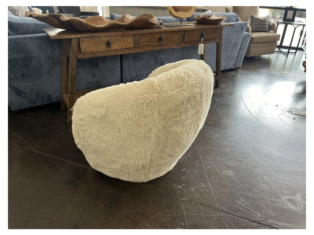 Velvety Soft White Swivel Chair