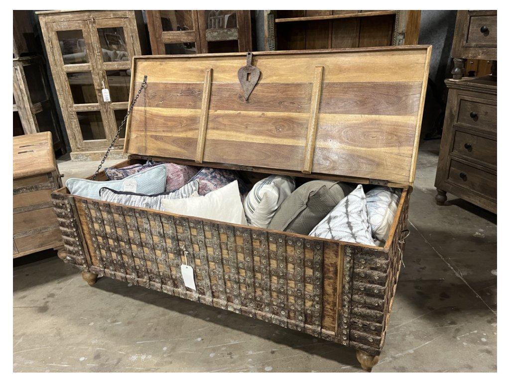 Adorned Wooden Trunk Coffee Table - Alternative View