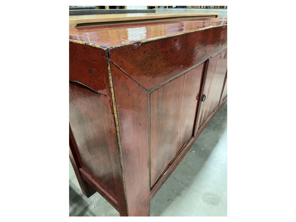 Red 4 Door Lacquer Sideboard