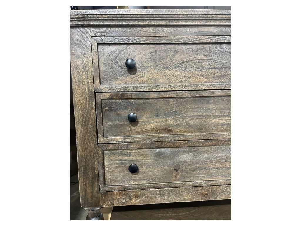 3 Drawer Wooden Chest Teak Brown