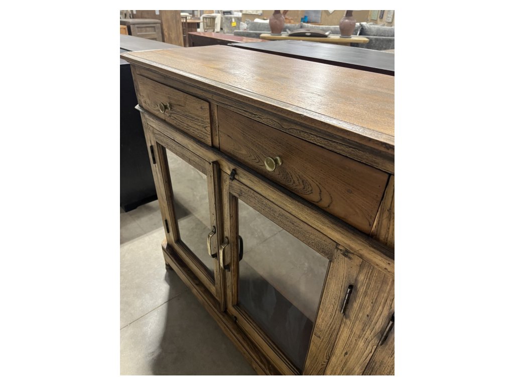 4 Door Teak Brown Wooden Sideboard