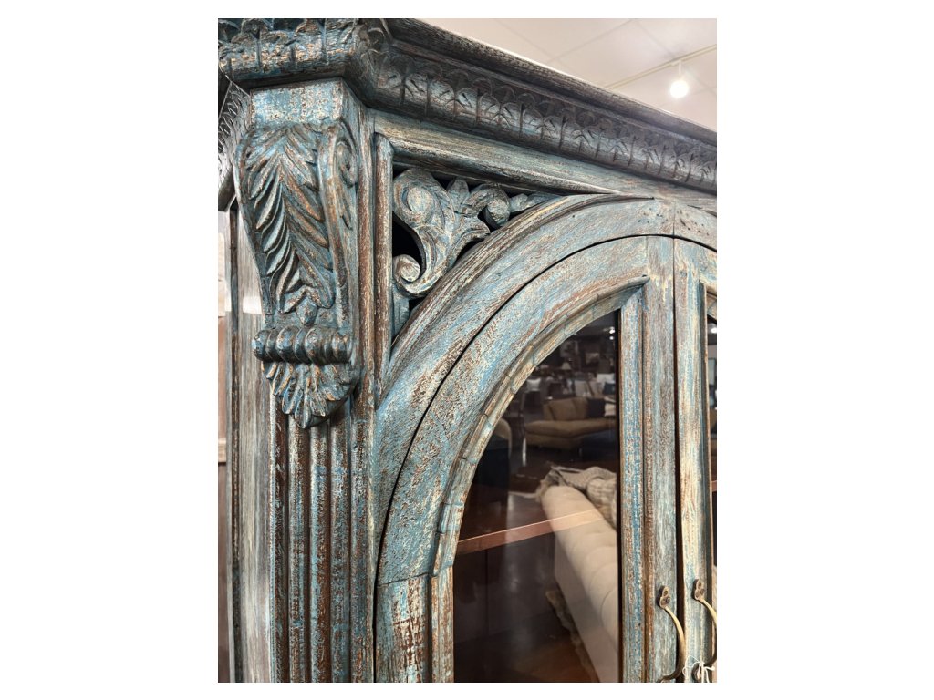 Magical Blue 2 pc Cabinet with Glass Doors