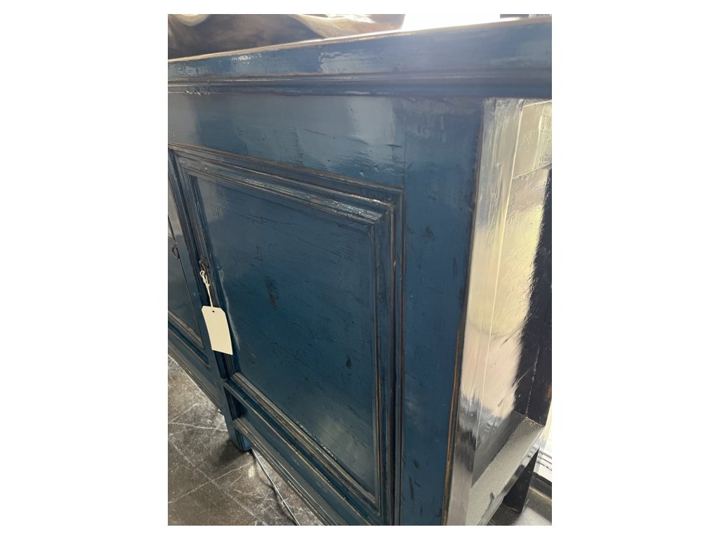 Blue 3 Door Lacquer Sideboard