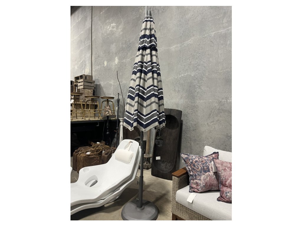 Table Umbrella with Base in Coast Stripe