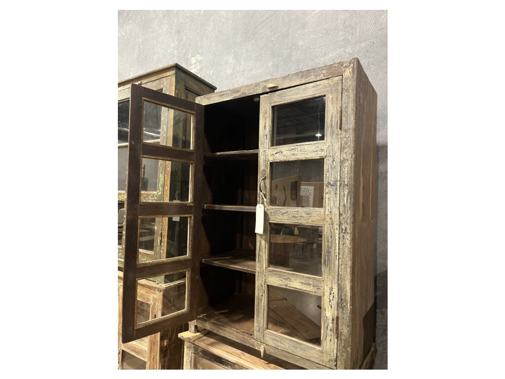 2 Door Wooden Glass Cabinet