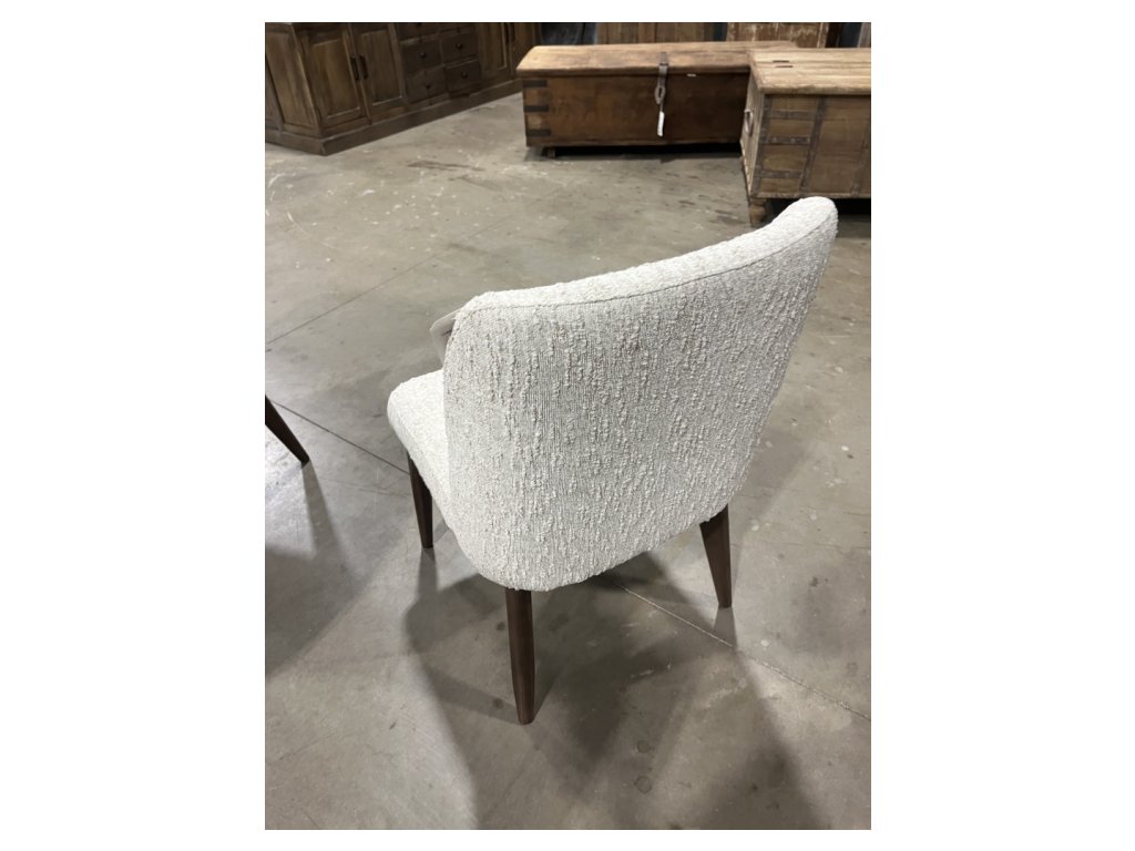 Textured White Fabric Dining Chair