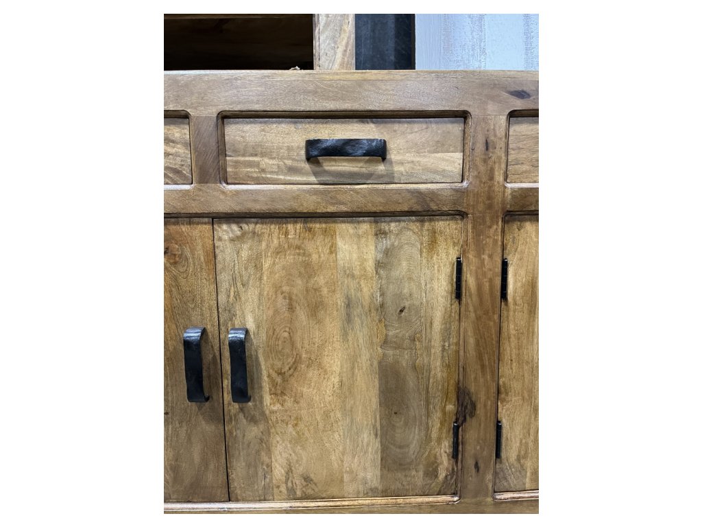 Large 6 Door Sideboard with Metal Hardware