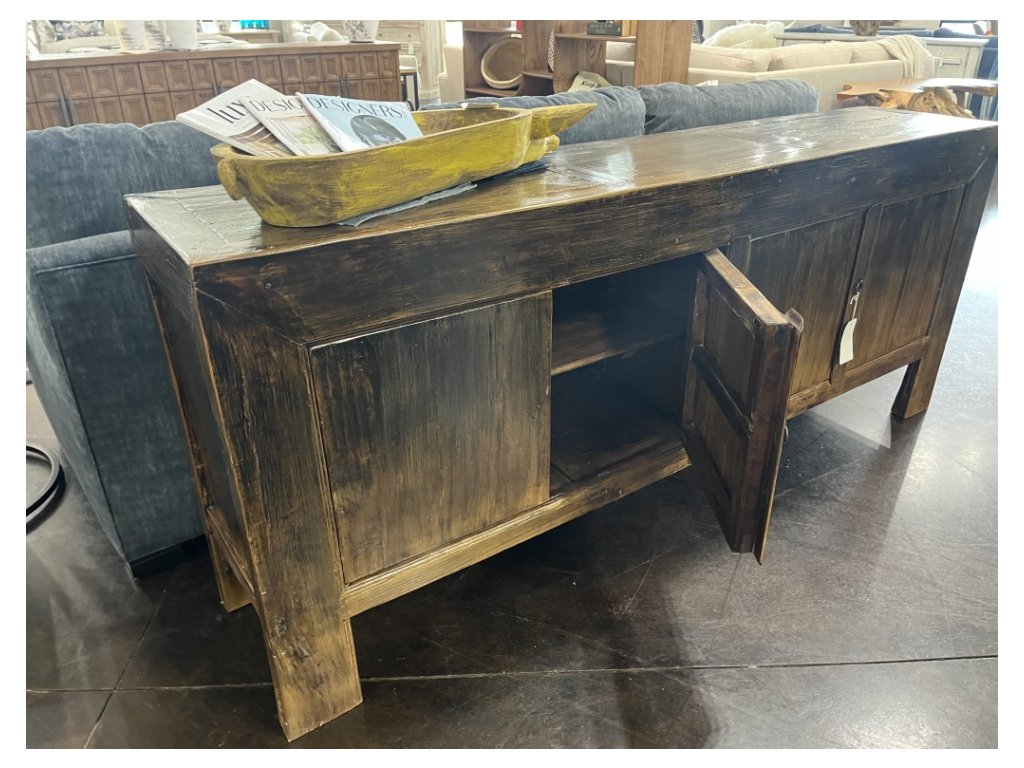 Dark Brown 4 Door Lacquer Sideboard