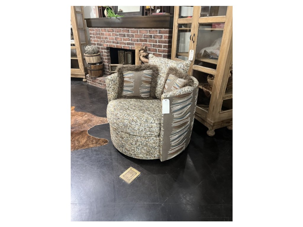 Dual Pattern Round Swivel Chair