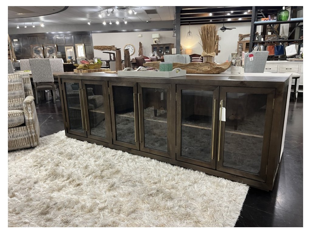 6 Glass Door Sideboard with Golden Handles