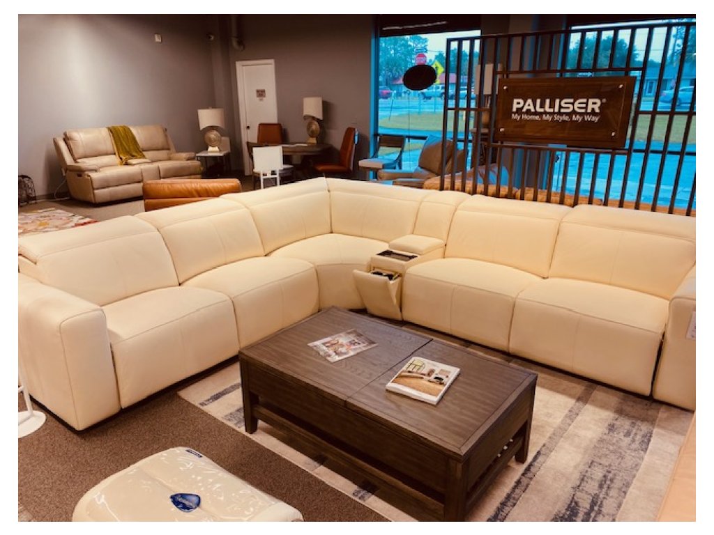 Airy Sectional 5-Seat (4) power Sectional with Storage Console w/ cupholders and charger