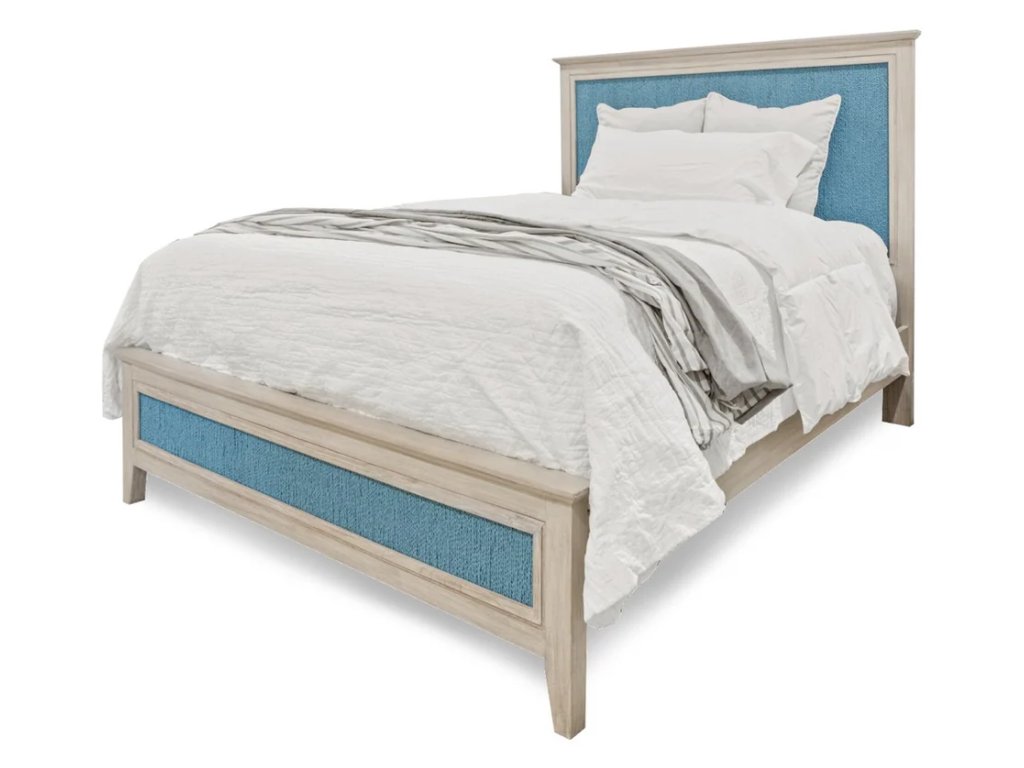 Queen Woven Headboard in Ocean Blue/Aged Ivory - Alternative View