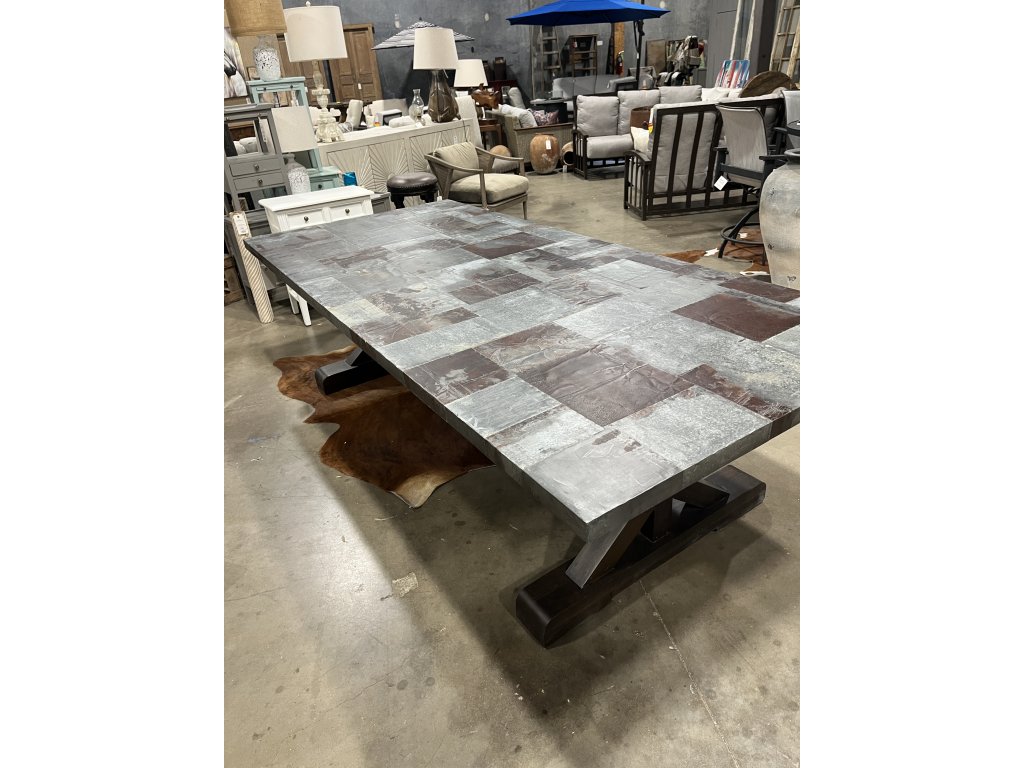 Reclaimed Tin Top Dining Table
