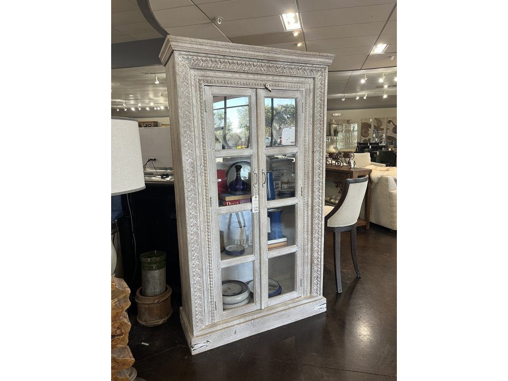 Reclaimed Wood Carved Cabinet