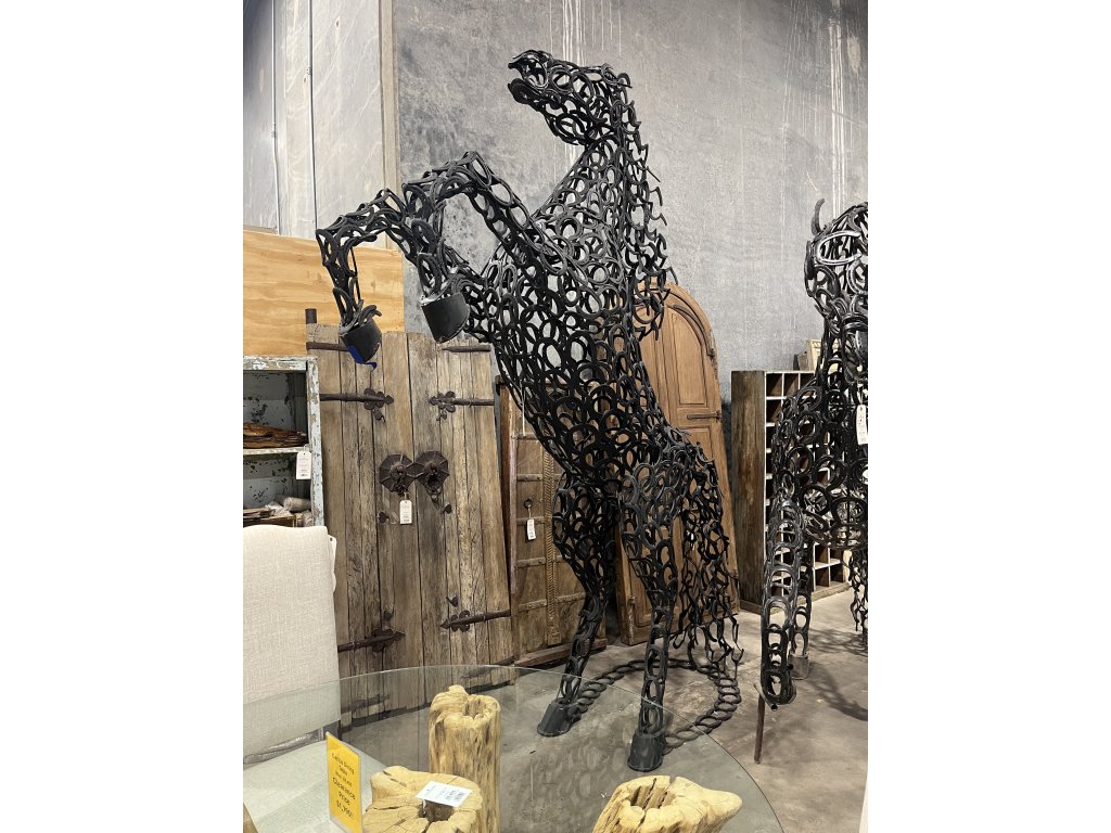 Horseshoe "Neighing" Stance Horse Sculpture