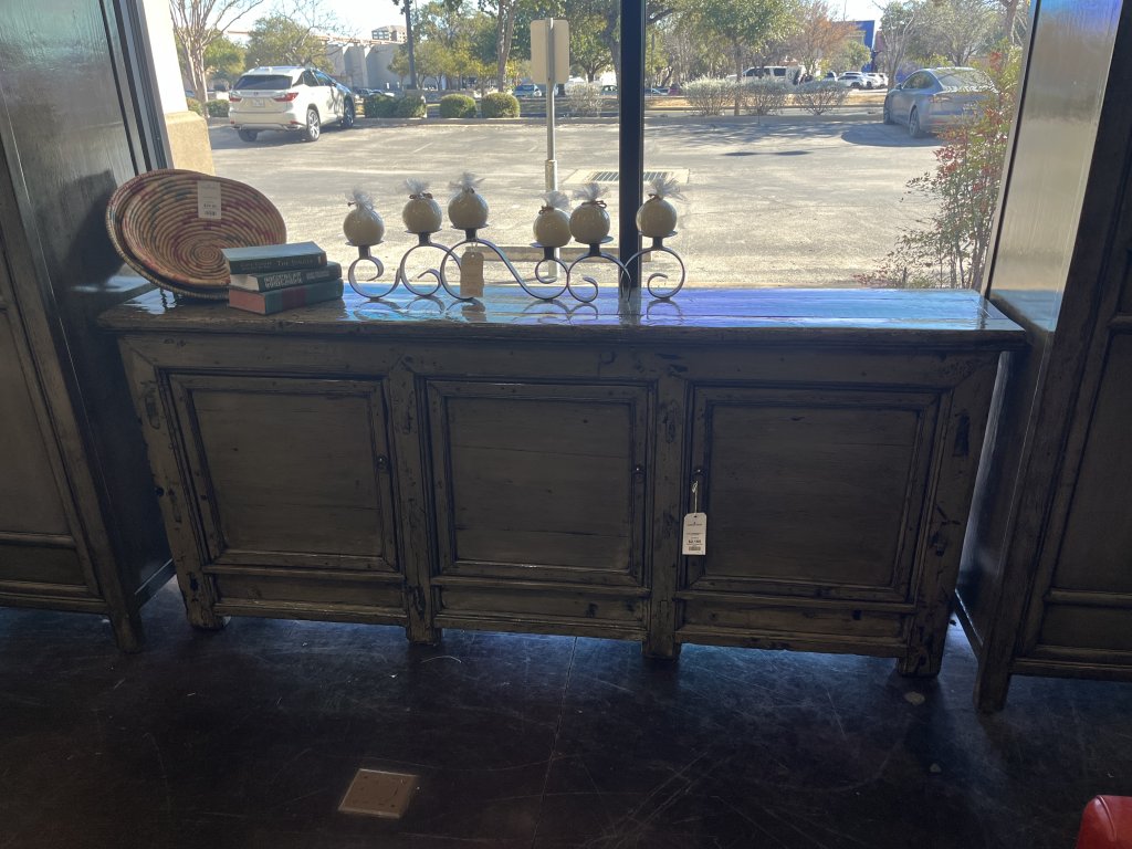 Distressed 3 Door Sideboard Olive