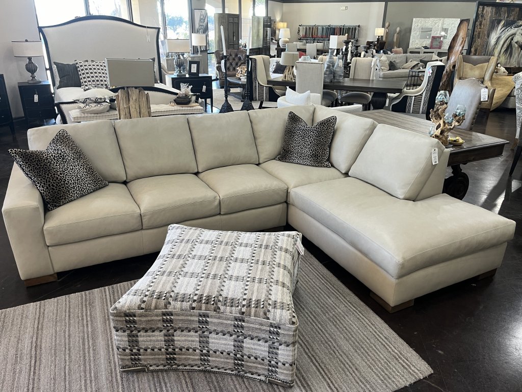 RAF Peninsula 2 Pc Leather Sectional