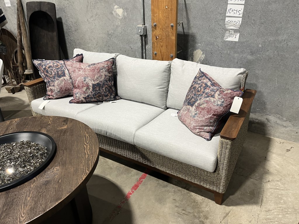Outdoor Coral Wicker Sofa Premier Fog Cushions