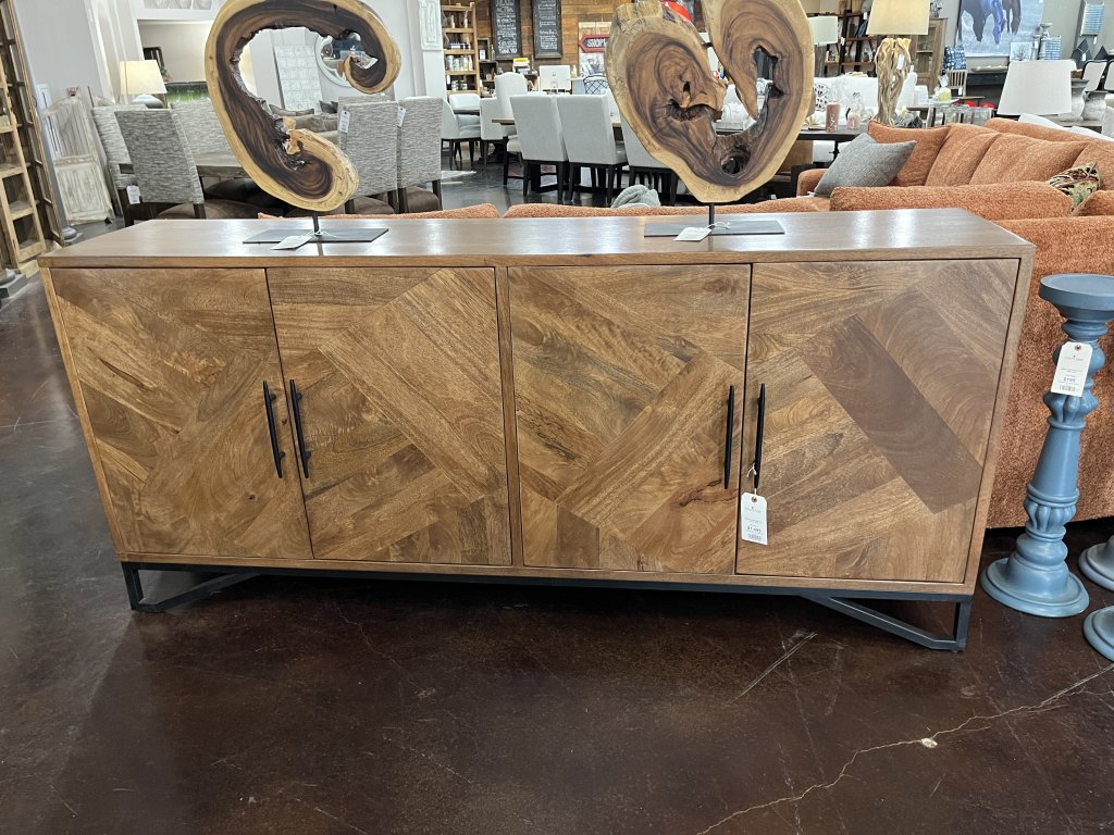 Brown Panneled Sideboard