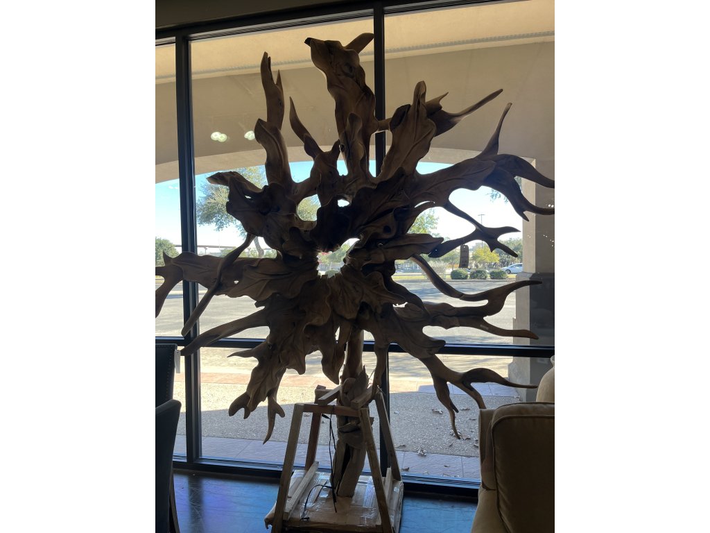 Large Teak Root Sculpture on Stand