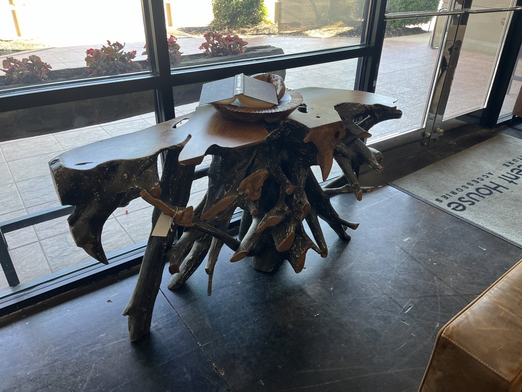 Small Teak Root Console Charcoal