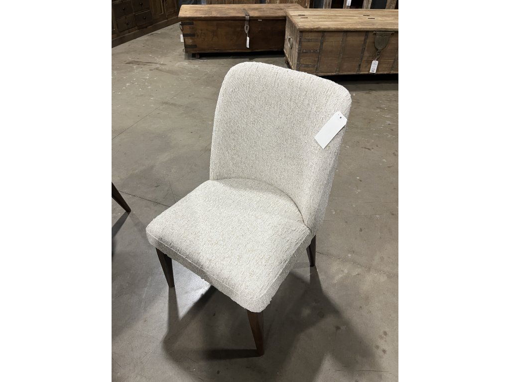 Textured White Fabric Dining Chair