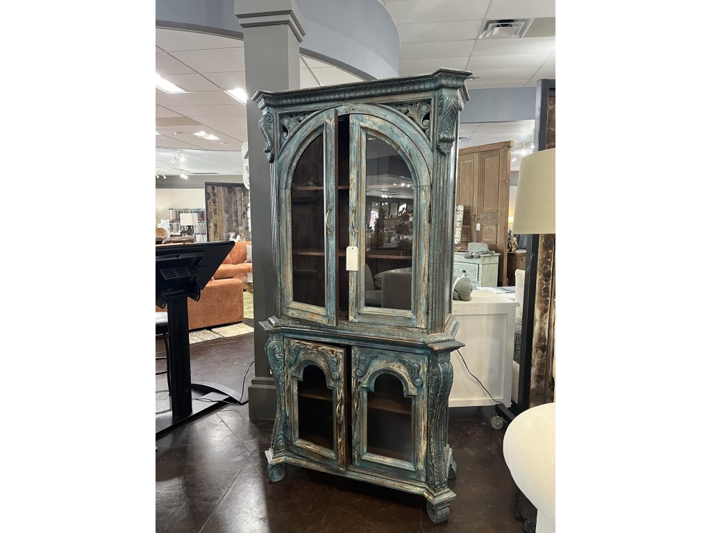 Magical Blue 2 pc Cabinet with Glass Doors