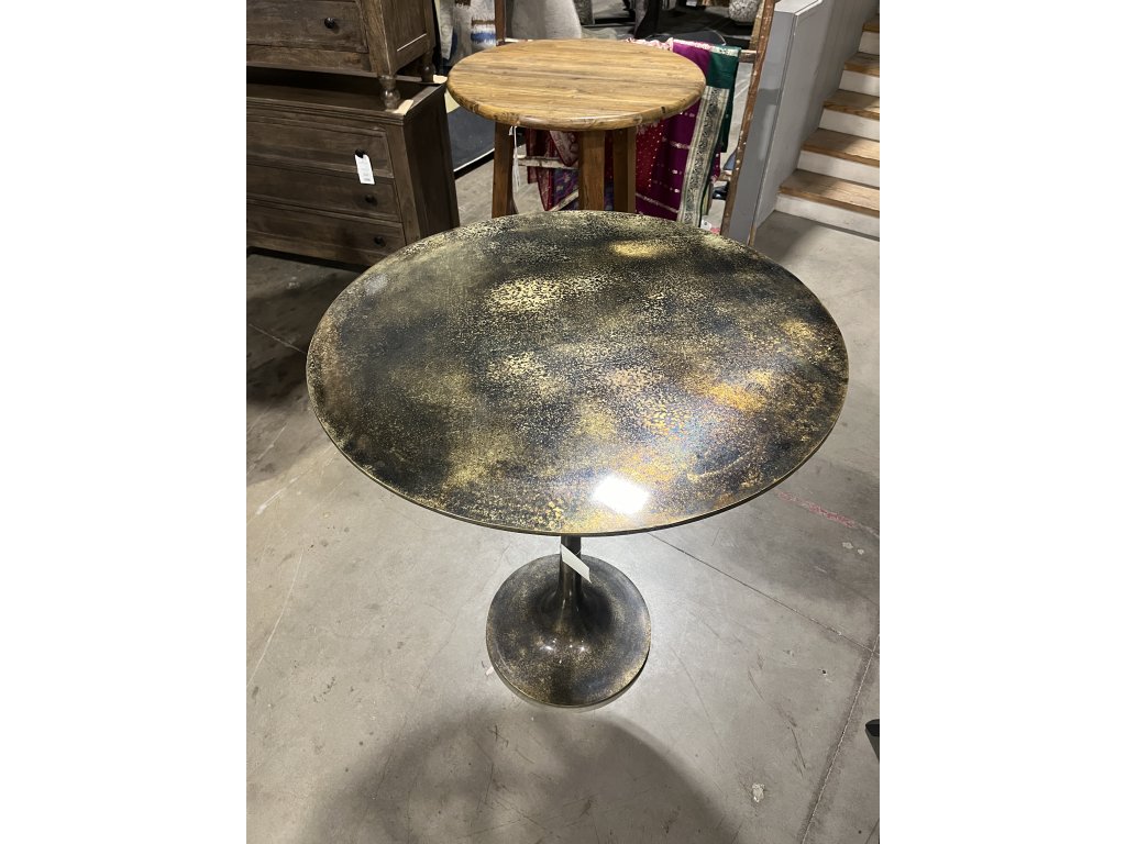 Metal Pub Table with Petina Finish