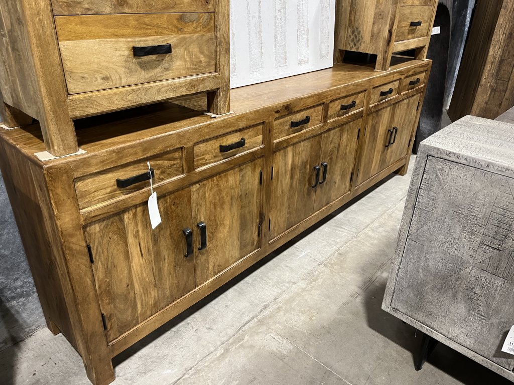 Large 6 Door Sideboard with Metal Hardware