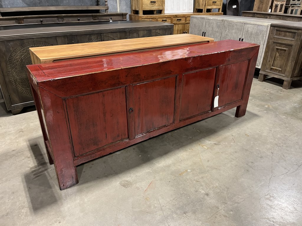 Red 4 Door Lacquer Sideboard