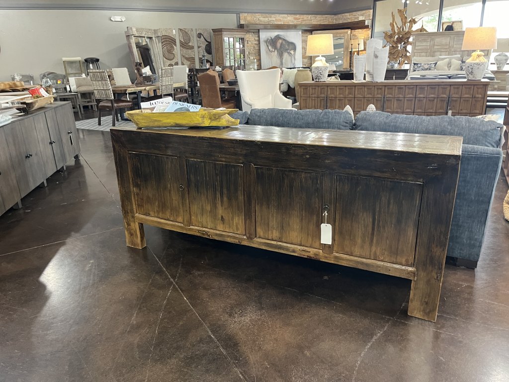 Dark Brown 4 Door Lacquer Sideboard