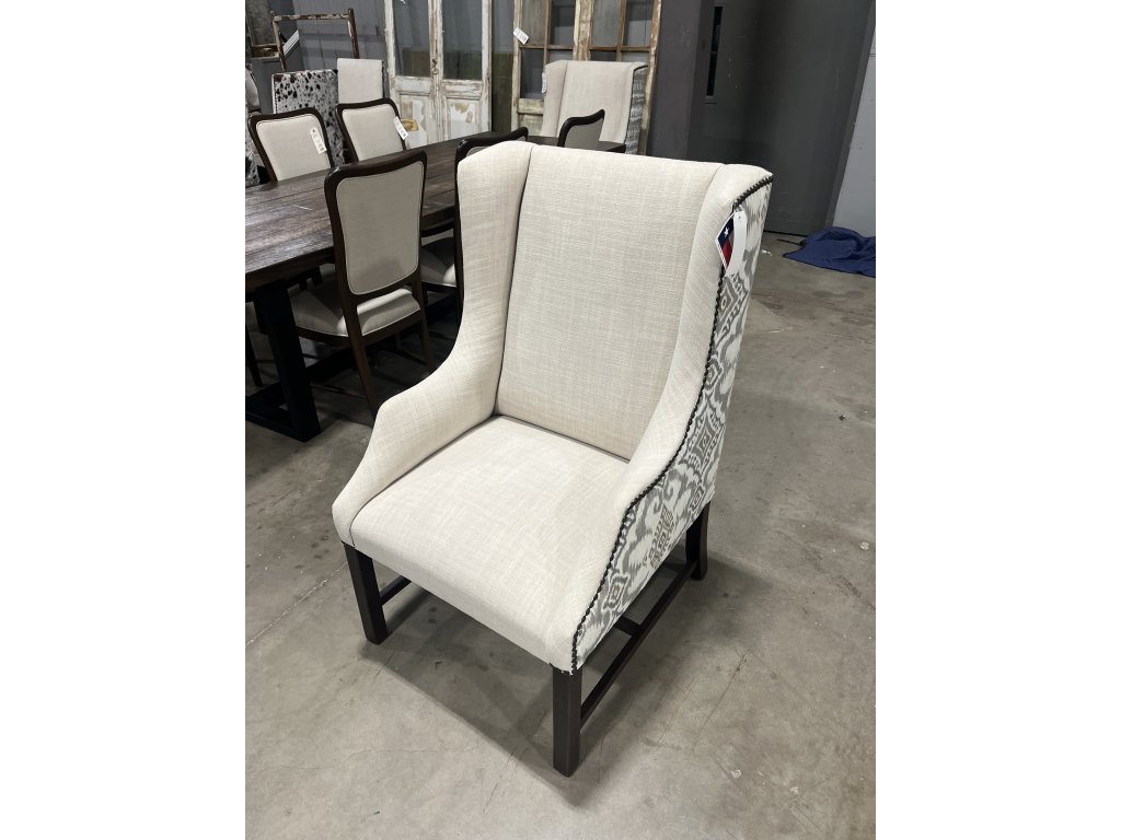 Simon Wine Chair Linosa Linen/Kantha Granite