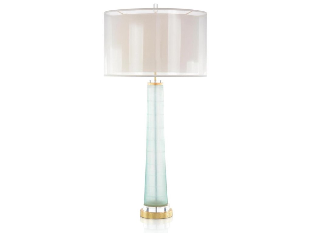 Pale Aqua and Gold Table Lamp